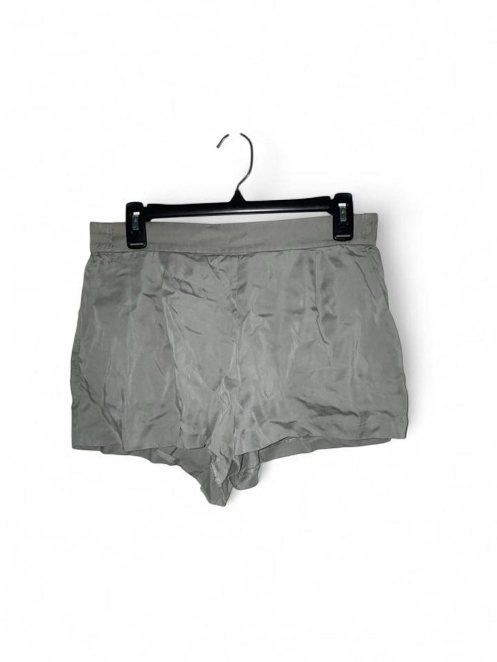 AllSaints Light Gray Satin-Feel Elastic Waist Shorts